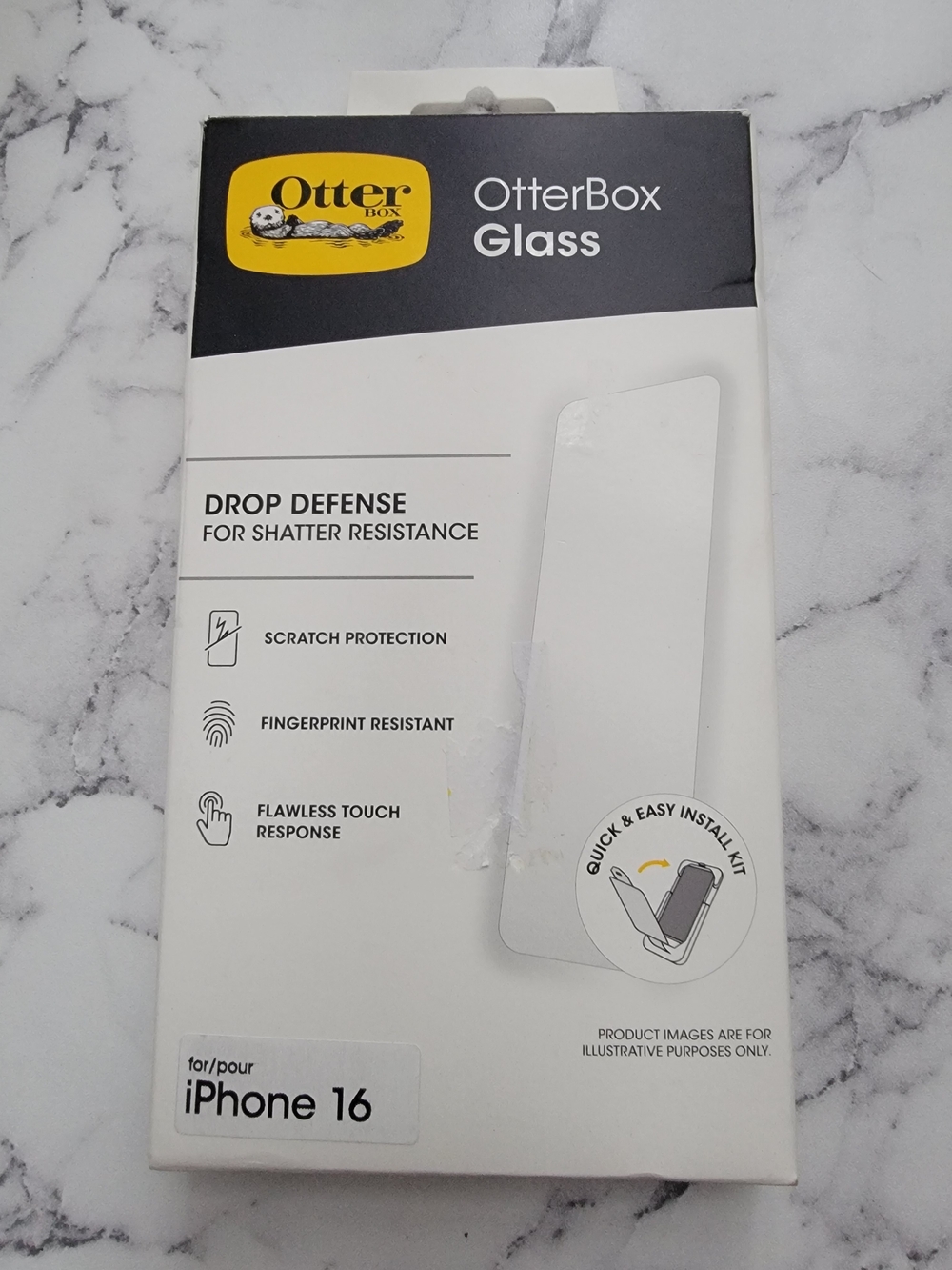 OtterBox Glass Screen Protector for iPhone 16 — Drop Defense